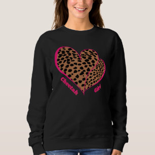 Sudadera Chica guepardo genial Chica leopardo Corazón  Anim