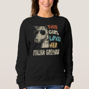 Sudadera Chica italiano del Greyhound Guay Retro de cosecha