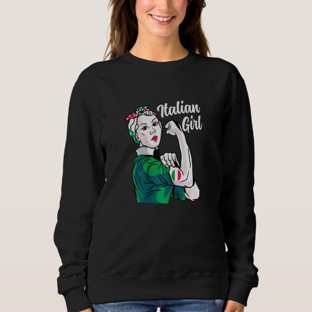 Sudadera Chica italiano Italia Bandera Patrimonio cultural  (Anverso)