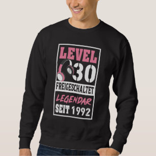 Sudadera Chica Jugador de Nivel 30 Años Desde El Vide De Cu