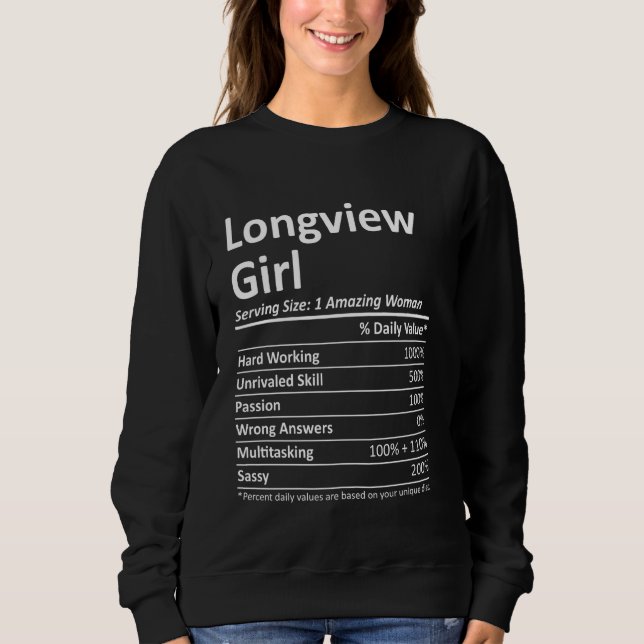 Sudadera Chica Longview Wa Washington Funny City Home Roots (Anverso)