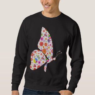 Sudadera Chica mariposa que ama a las mariposas flor suave