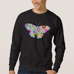 Sudadera Chica mariposa que ama a las mariposas flor suave