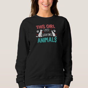 Sudadera Chica Me Gusta Salvar Animales Refugio Animal Gato