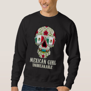 Sudadera Chica mexicano de cráneo de azúcar, patrimonio inq
