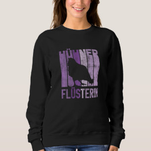Sudadera Chica morada para agricultoras de gallinas retro