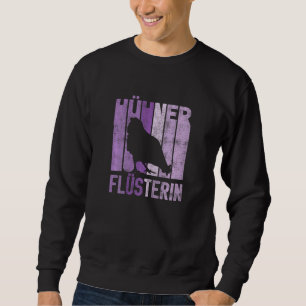Sudadera Chica morada para agricultoras de gallinas retro