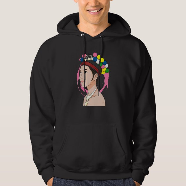 Sudadera Chica Mujer Tradicional Orgullosa Hmong Miao Hmoob (Anverso)