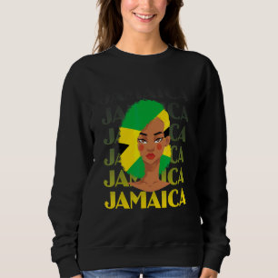 Sudadera Chica negra jamaicana Moño despeinado Pelo Bandera