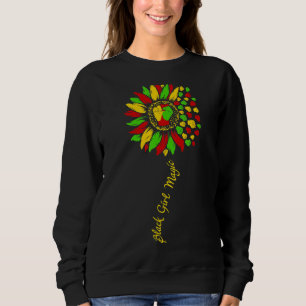 Sudadera Chica negro del puño del girasol Historia negra de