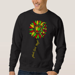 Sudadera Chica negro del puño del girasol Historia negra de