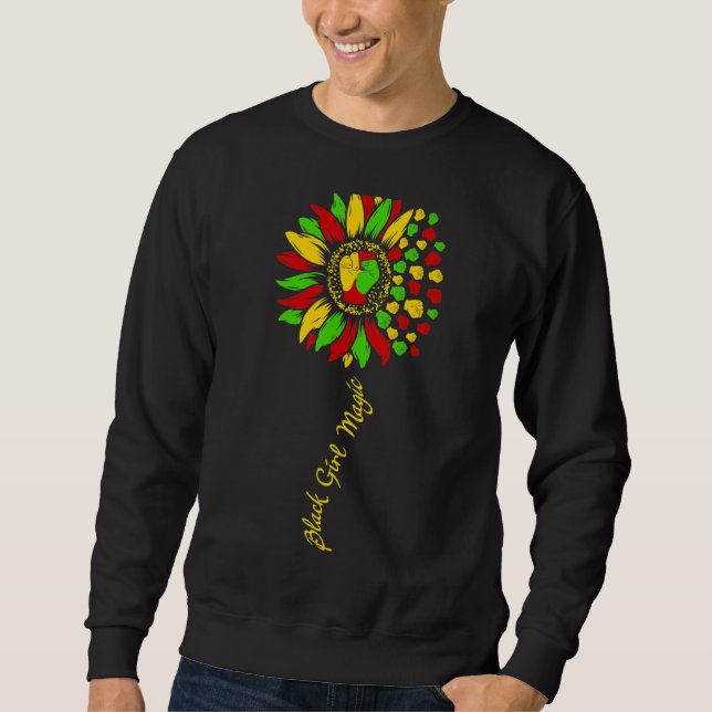 Sudadera Chica negro del puño del girasol Historia negra de (Anverso)