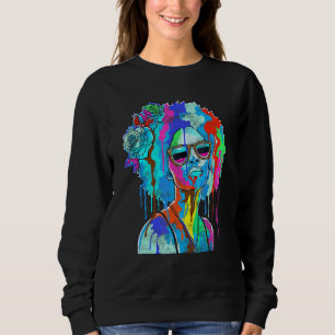 Sudadera Chica negro inspira a mujer negra a pintar con ray