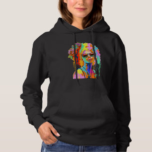 Sudadera Chica negro inspira a mujer negra a pintar con ray