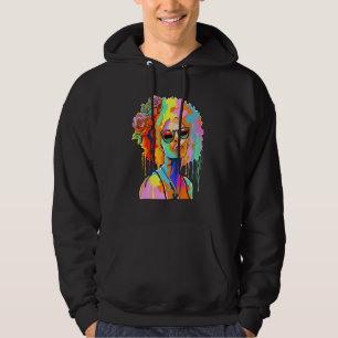 Sudadera Chica negro inspira a mujer negra a pintar con ray