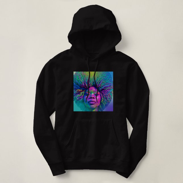 Sudadera Chica negro Pascua mágica Chicas de piel marrón az (Diseño del anverso)