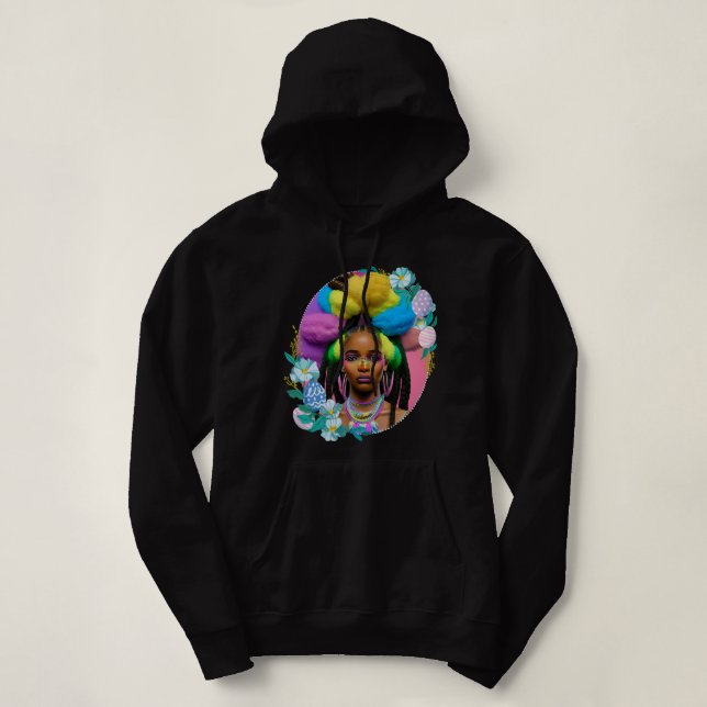 Sudadera Chica Negro Pascua Mágica Chicas de piel marrón pr (Diseño del anverso)