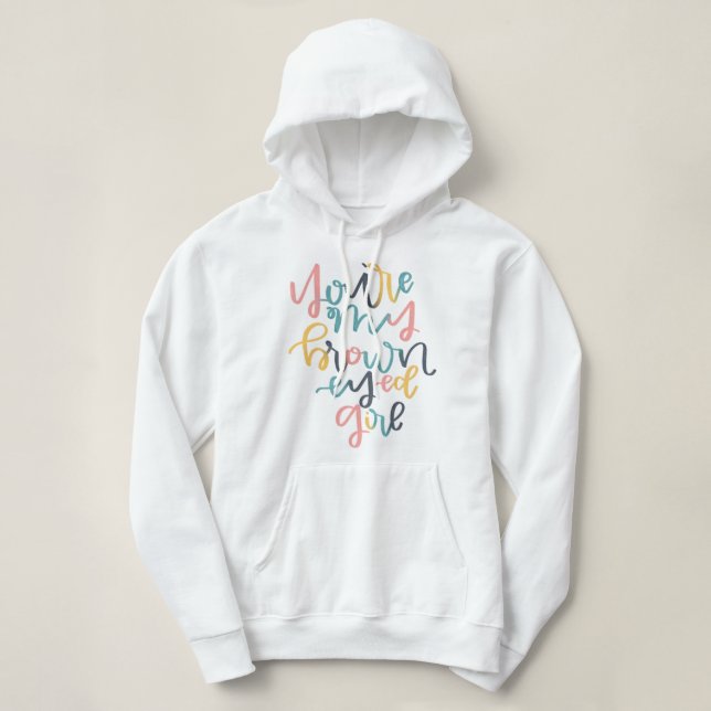Sudadera Chica Oído Marrón (Diseño del anverso)
