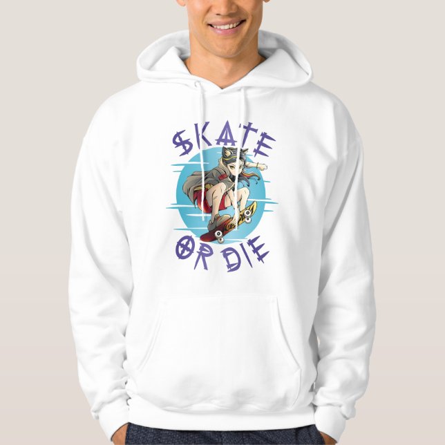 Sudadera Chica patinadora Skate or die (Anverso)