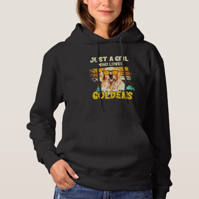 Sudadera Chica que ama a los recuperadores de oro Perro per (Anverso)
