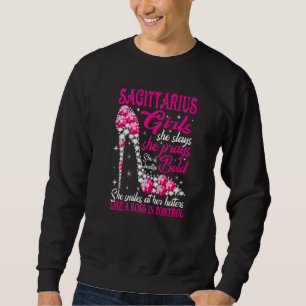 Sudadera Chica Sagitario Como una Jefa en Control diamante