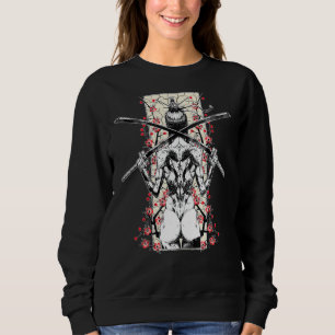 Sudadera Chica Samurai Japonés Y Vintage Sakura Cherry Bl