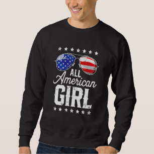 Sudadera Chica totalmente americana Gafas de sol a juego fa