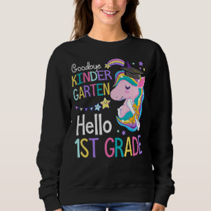 Sudadera Chica unicornio Goodbye Kindergarten Hola primer g
