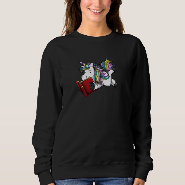 Sudadera Chica unicornio leyendo amor increíble (Anverso)