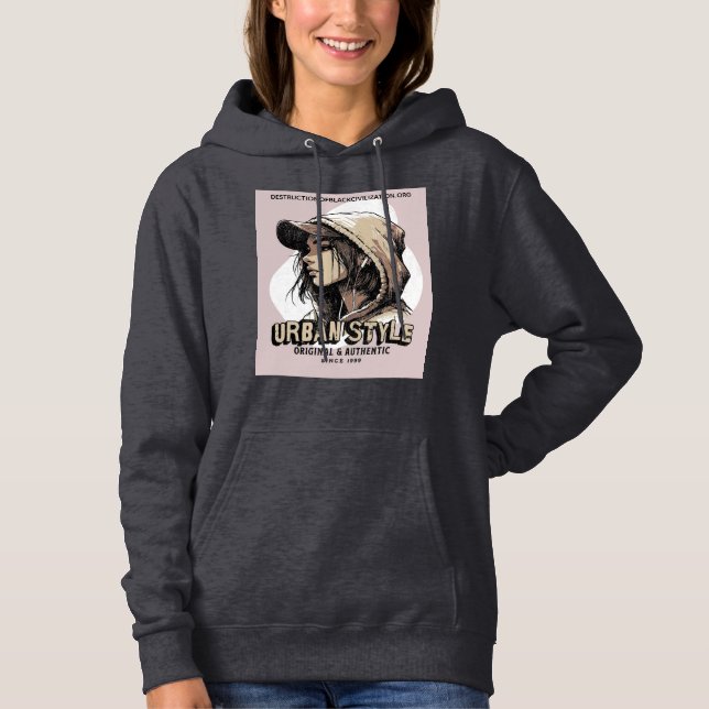 SUDADERA CHICA URBANA CON AURICULARES (Anverso)