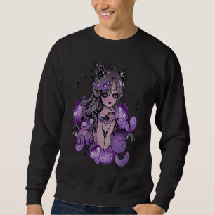 Sudadera chica vampiro gótica pastel con gatos emo punk
