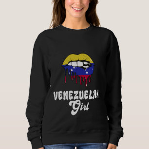 Sudadera Chica venezolano levanta bandera de Venezuela remo