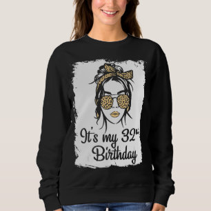 Sudadera Chica Vintage es mi 32 cumpleaños feliz para mí 32