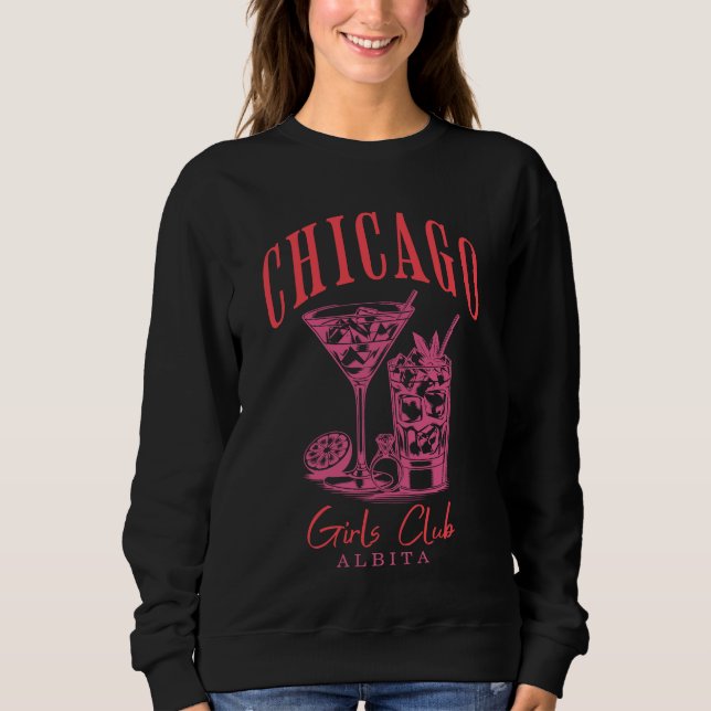 Sudadera chicago bachelorette personalizado rosa (Anverso)