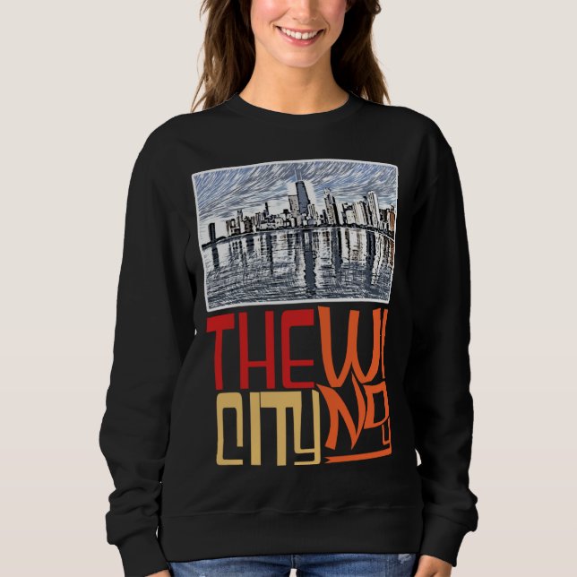 Sudadera Chicago City Skyline  Chicago Skyline Silhouette (Anverso)