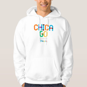 Sudadera Chicago Illinois Mid Century, Pop Art,