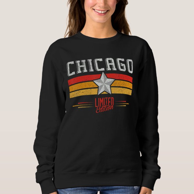 Sudadera Chicago Illinois Retro Vintage Stripes Chicago Gif (Anverso)