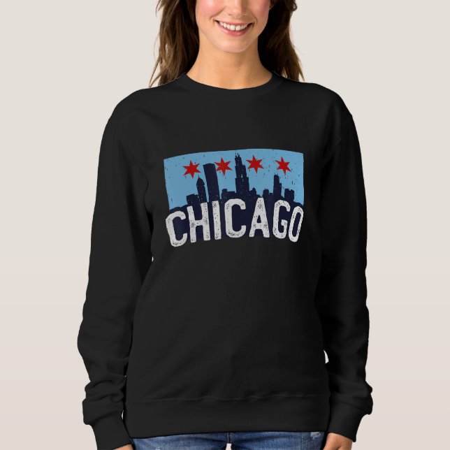 Sudadera Chicago Illinois USA City Skyline Silhouette Outli (Anverso)