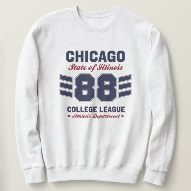 SUDADERA CHICAGO ILLINOIS VARSITY SCRIPT CLASSIC SPORTS JER (Anverso del diseño)