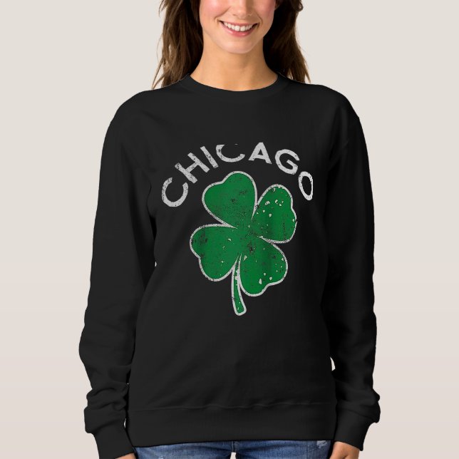 Sudadera Chicago Lucky C St Patrick's Day Distress Raglan B (Anverso)