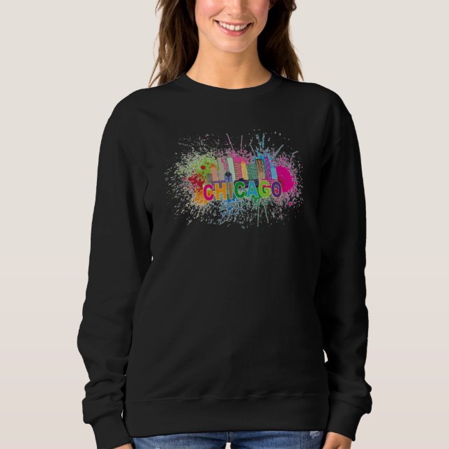 Sudadera Chicago Paint Splatter Southside Artist Chi Town S (Anverso)