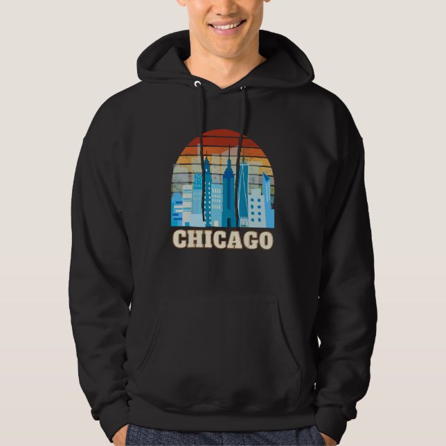 Sudadera Chicago Skyline Vintage Chicago Illinois USA (Anverso)