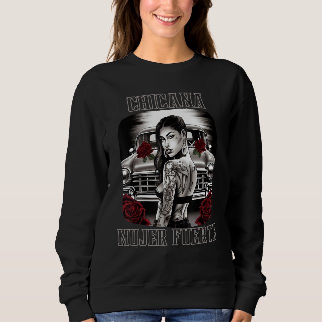 Sudadera Chicana Chola Style Lowrider Clothes Mexican Ameri (Anverso)