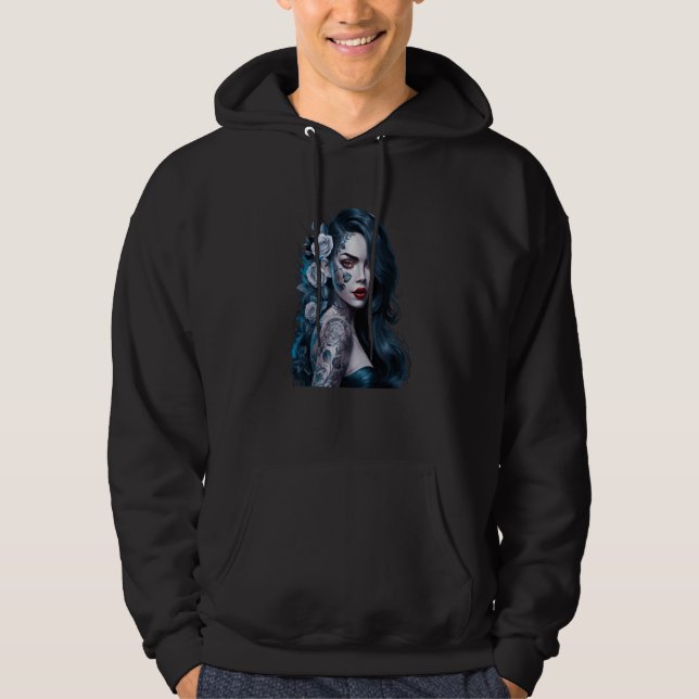 Sudadera Chicano Chicana La Raza Barrio Tattoo Muerte 9 (Anverso)