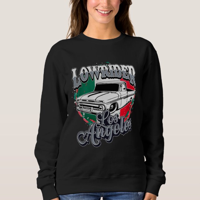 Sudadera Chicano Low Rider Truck Mexican Flag Los Angeles L (Anverso)