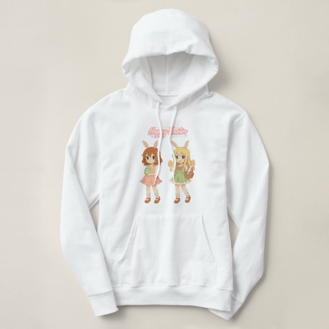 Sudadera Chicas anime conejitas de Pascua lindas (Diseño del anverso)