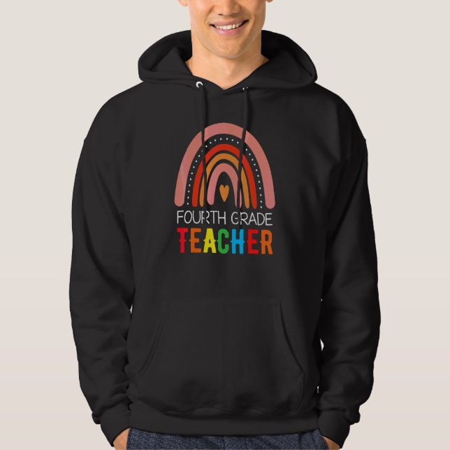 Sudadera Chicas Arcoiris de Cuarto Grado Niños Profesor Equ (Anverso)