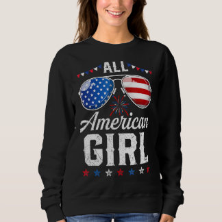 Sudadera Chicas Bandera Estadounidense Gafas De Sol 4 De Ju