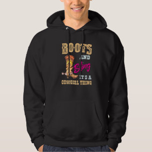 Sudadera Chicas Boots Bling It A Cowgirl Thing Cute Horseba