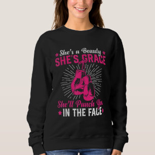Sudadera Chicas Boxeando Mujer Boxeadora Kickboxing Kickbox